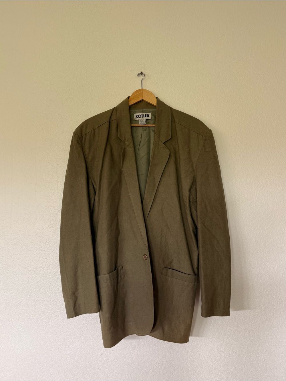 Cotler Olive Green Linen Blazer